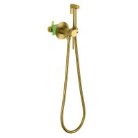 Смеситель встроенный с гигиеническим душем Timo Saona 2338/20SM золото шлифованное — фото 1, Смесители