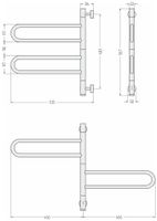 Полотенцесушитель электрический Сунержа Парео 4.0-2С 567х535 Матовый белый 30-0823-0567 — фото 2, Электрические полотенцесушители
