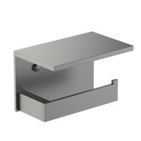 Бумагодержатель с полкой для телефона Timo Petruma 15243/18 черное золото — фото 1, Держатели туалетной бумаги