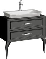 Товар: Напольная тумба с двумя ящиками в черном матовом цвете с умывальником из литьевого мрамора арт-LAD0108BLK - фото 4 Напольная тумба с двумя ящиками в черном матовом цвете с умывальником из литьевого мрамора арт-LAD0108BLK — фото 4, Тумбы с раковиной