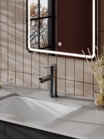 Agger Easy смеситель для раковины однорычажный, оружейная сталь матовая арт-A3102155 — фото 3, Смесители для раковины