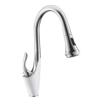 Смеситель для кухни Rose , белый/хром арт-R123F — фото 1, Смесители для кухни