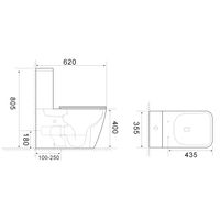Унитаз-компакт Azario ESCONDA 355х620х805 напольный, безободковый, слив "Торнадо", в комплекте с быстросъемным сиденьем микролифт арт-AZ-1255A — фото 7, Напольные унитазы