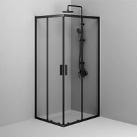 Gem душевое огражд прямоугольн.,раздвиж.двери 100x80 черный мат.,стекло прозрачн арт-W90G-403-100280-BT — фото 3, Прямоугольные душевые уголки