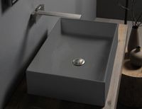 Раковина Scarabeo TEOREMA 2.0 накладная без перелива без отверстий цвет лава матовая с антибактериальным и грязеотталкивающим покрытием BIOKER арт-5101 37 BK — фото 2, Раковины накладные