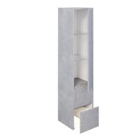 Шкаф-пенал подвесной PARMA 35 /дымчатый серый/правый/ AQUA DE MARCO 3035GRPAR — фото 2, Шкафы для ванной