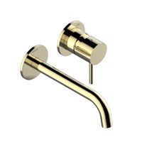 Смеситель для раковины Bossini Teo Z00730.021 настенный встраиваемый внешняя часть цвет золото — фото 2, Смесители для раковины