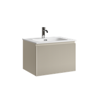 Тумба подвесная SANCOS Snob R 1.0 590х445х406, c одним ящиком оснащенным доводчиками, Beige Soft , арт. арт-SNR1.060CE — фото 7, Тумбы под раковину