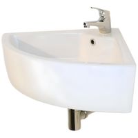 Раковина угловая закругленная GS, 48x48x15 cm, белая керамика 32267 — фото 8, Раковины