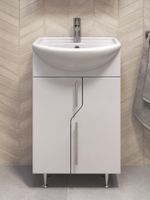 Тумба Turin 55, напольная, 2 дв., белая (под раковину Уют 55) VIGO арт-225 — фото 1, Тумбы под раковину