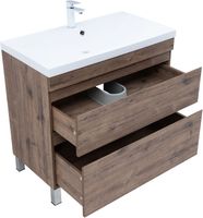 Тумба под раковину Aquanet Нота New 90 напольная, дуб веллингтон табак арт-00344145 — фото 2, Тумбы под раковину