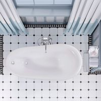 Ванна EDELWEISS 170 см из литьевого мрамора NOVA GEL с белыми ножками/ Aqua de Marco 1170WWEDE_GEL — фото 3, Ванны