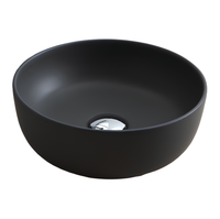 Раковина Scarabeo GLAM накладная без перелива без отверстий цвет черный матовый с антибактериальным и грязеотталкивающим покрытием BIOKER арт-1808 49 BK — фото 1, Раковины накладные
