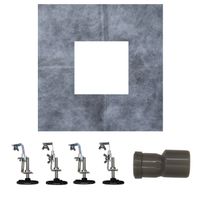 Трап для душа AZARIO 150х150 цельнометаллический, решетка "под плитку", горизонтальный выпуск арт-AZZ1TILE150 — фото 4, Трапы для душа