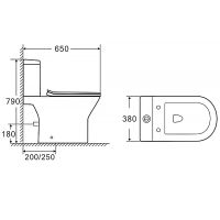 Товар: Унитаз-компакт Azario Mons 380х650х790 напольный, безободковый, с быстросъемным сиденьем микролифт арт-AZ-76004 - фото 15 Унитаз-компакт Azario Mons 380х650х790 напольный, безободковый, с быстросъемным сиденьем микролифт арт-AZ-76004 — фото 15, Напольные унитазы
