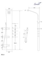 Панель BELLA душевая из нержавеющей стали с форсунками Ceruttispa , цвет хром арт-CT11128 — фото 3, Душевые панели