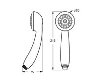 Душевая лейка Vidima SEVAJET S1, 1 режим, 70 мм арт-BA181AA — фото 1, Лейки для душа