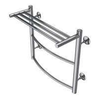 Полотенцесушитель водяной AZARIO VERONA 500/500 с полкой, 2 секции, нижнее/диагональное подключение, 1/2", хром арт-AZ04155P — фото 2, Водяные полотенцесушители