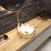 Раковина чаша Bronze de Luxe Queen 4042WG, золото — фото 1, Раковины накладные