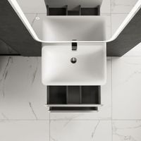 "S4" тумба под умывальник подвесная 60 см., цвет белый глянец. арт-AQM900460WH — фото 4, Тумбы под раковину