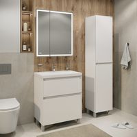 Пенал напольный "МЕРКАДО-40 см" универсальный, белый матовый арт-304082 — фото 2, Пеналы для ванной комнаты