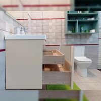 Тумба под раковину подвесная Бриклаер Брайтон бежевый, 100 см арт-4627125415777 — фото 3, Тумбы с раковиной