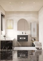 Шкаф-колонна АР-ДЕКО 40, двустворчатая, подвесная, серый кобальт 1A284703DD8D0 — фото 6, Шкафы для ванной