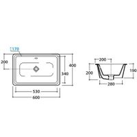 Раковина GLOBO CORTONA под столешницу без отверстий цвет белый арт-VA083BI — фото 3, Раковины встраиваемые снизу