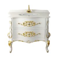 VIRGINIA Ст-ца L106,5xH2/16xP55,5 см. 1 отв. д/см-ля, фигурная планка, мрамор BIANCO CRISTALLINO 29666 — фото 1, Столешницы под раковину