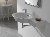 Раковина Scarabeo WISH подвесная с переливом с одним отверстием с полотенцедержателем цвет белый арт-2011 — фото 2, Раковины подвесные