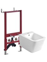 Agger Биде подвесное санфарфор с инсталляцией, белый арт-ATI04310 — фото 8, Комплекты унитаз + инсталляция