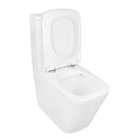 Унитаз-компакт Azario Quadro 605x340x810 напольный, смыв "Торнадо", безободковый с сидением микролифт и арматурой, белый арт-AZ-2175 UQ1 — фото 2, Напольные унитазы