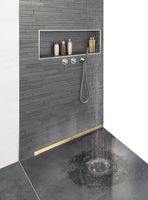 Желоб BERGES водосток WALL 600 пристенный, золото глянец, S-сифон D50 H60 боковой арт-092156 — фото 12, Душевые лотки