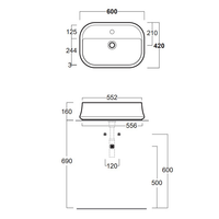 Раковина SIMAS SHARP накладная с одним отверстием цвет белый арт-SH09 — фото 4, Раковины накладные