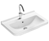 Раковина HATRIA ERIKA PRO Q подвесная или на тумбу с одним отверстием с переливом цвет белый арт-YXGK01 — фото 1, Раковины подвесные