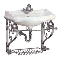 Товар: BELLA Комплект консоль подвесная 100 см. витая с решеткой хром, раковина керамика белая 30339 - фото 1 BELLA Комплект консоль подвесная 100 см. витая с решеткой хром, раковина керамика белая 30339 — фото 1, Консоли для раковины