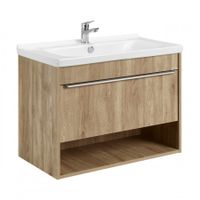 Тумба-умывальник ХОУП 80, 1 ящ., подвесная, орех (под раковину МИРАНДА 80) 1A287301HP6C0 — фото 1, Тумбы под раковину