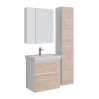 Тумба Lemark COMBI 70 см под 1 раковину, подвесная/напольная, 2 ящика, цвет фасада: Дуб кантри, цвет арт-LM03C70T-dub — фото 5, Тумбы под раковину