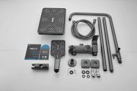 Душевая система с тропическим душем и смесителем BELZ, оружейная сталь, арт-B24507-3 — фото 9, Душевые стойки