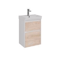 Тумба Lemark COMBI 50 см под 1 раковину, подвесная/напольная, 2 ящика, цвет фасада: Дуб кантри, цвет арт-LM03C50T-dub — фото 7, Тумбы под раковину