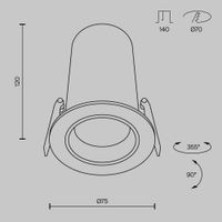 Встраиваемый светильник Technical арт-DL125-L12-3K-B — фото 9, Точечные светильники