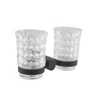 Стакан двойной для ванной комнаты Rose RG1722H, черный — фото 1, Стаканы для зубных щеток