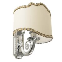 MIRELLA Светильник настенный, H24хL20хP22 cm, ткань/хром 17258 — фото 1, Светильники в ванную