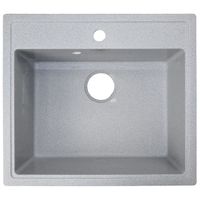 Кухонная мойка AZARIO Onda 565x505x200 искусственный мрамор, сифон в комплекте, цвет серый арт-CS00105223 — фото 4, Кухонные мойки