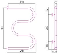 Товар: Полотенцесушитель водяной Сунержа М-образный+ 600х400 Золото арт-03-4007-6040 - фото 2 Полотенцесушитель водяной Сунержа М-образный+ 600х400 Золото арт-03-4007-6040 — фото 2, Водяные полотенцесушители