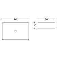 Раковина накладная Azario 505х400х110 прямоугольная, белый глянец арт-AZ-7050K — фото 4, Раковины накладные