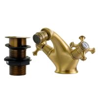 PRESTIGE См-ль д/биде, донный клапан "click-clack", бронза арт-31603 — фото 6, Смесители для биде