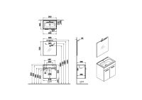 Mia комплект мебели 60 см с дверцами (тумба с раковиной и зеркало со светильником) цвет белый глянцевый VITRA арт-75023 — фото 3, Тумбы с раковиной
