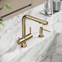 Смеситель для кухни SANCOS Foster с возможностью подключения фильтра для воды, брашированное золото, арт. арт-SC4014BG — фото 2, Смесители для кухни