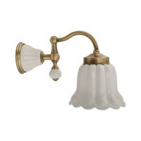 OLIVIA Светильник настенный, плафон керамика белая, бронза 17442 — фото 1, Светильники в ванную